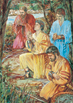 Four sons of Mosiah kneeling in prayer