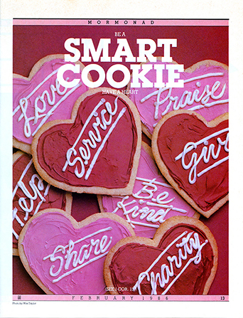 A conceptual photograph of heart-shaped cookies frosted with words like “Service” and “Share,” paired with the words “Be a Smart Cookie.”