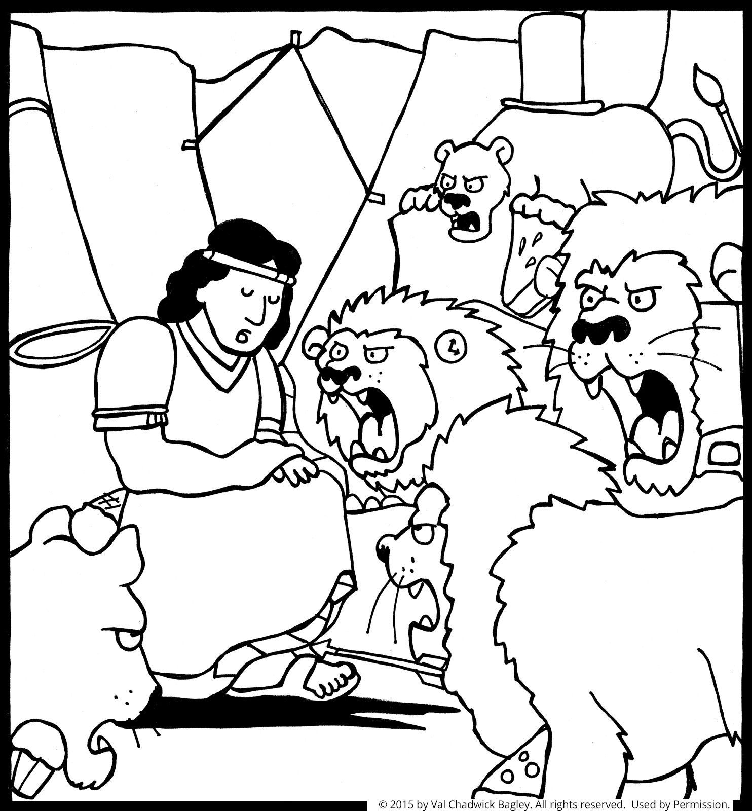 david and the lions den coloring pages - photo #3