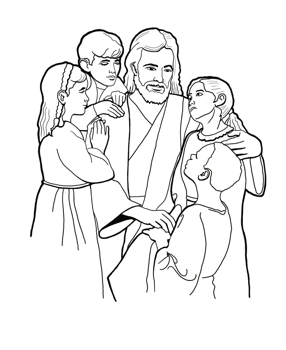 christ-with-children-coloring-page