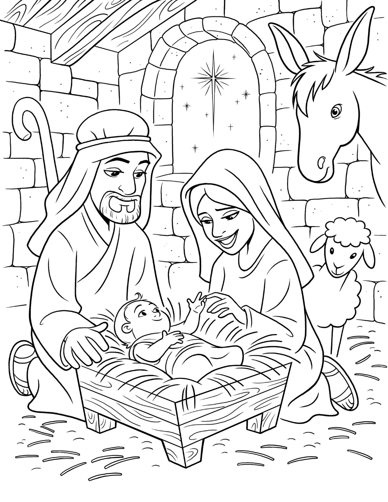 Gambar Birth Christ Share Coloring Pages Baby Jesus di Rebanas - Rebanas