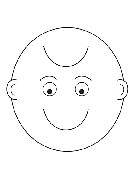 A black-and-white illustration of a face that can be seen as either a smile or a frown, depending on which way it is held.