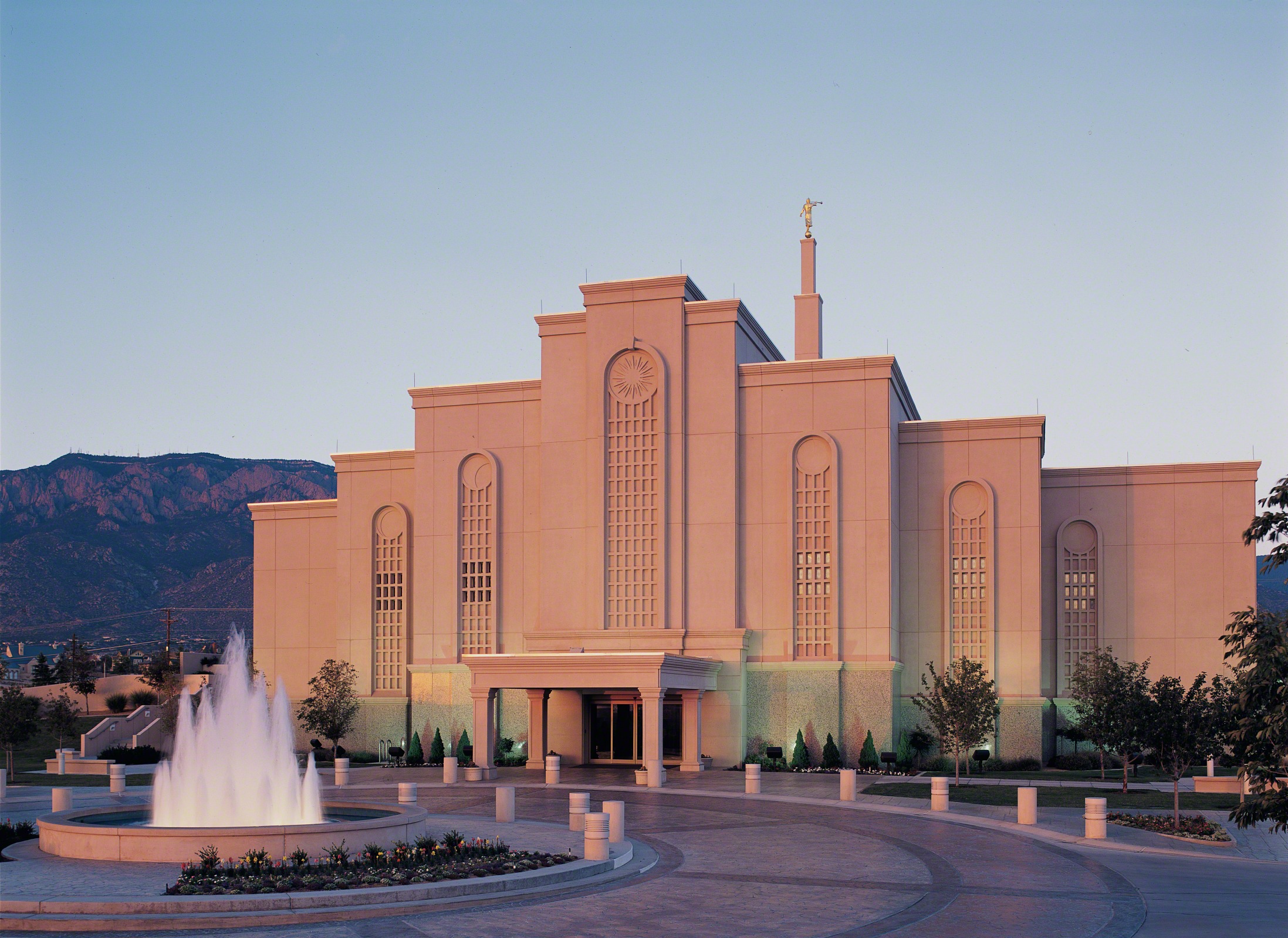 Albuquerque New Mexico Temple In The Evening