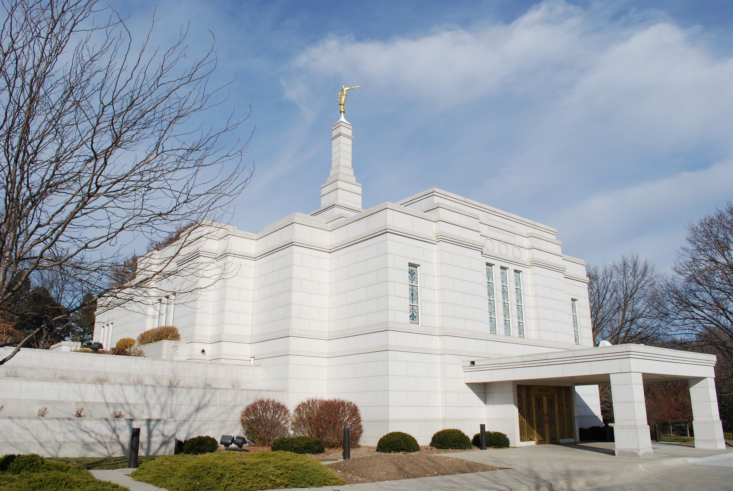 Winter Quarters Nebraska Temple Entrance in the Winter