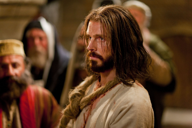 Matthew 26:57â€“75, Jesus watches Caiaphas as He is tried