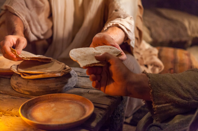 John 13:1–35, Bread used at the Last Supper