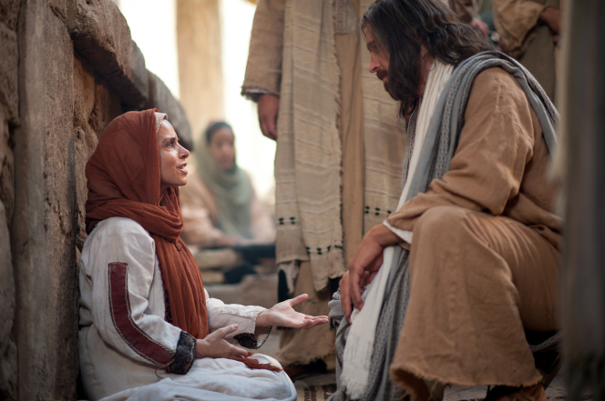 Cristo sana a una mujer