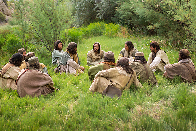 Matthew 16:13–19, Jesus teaches in a field