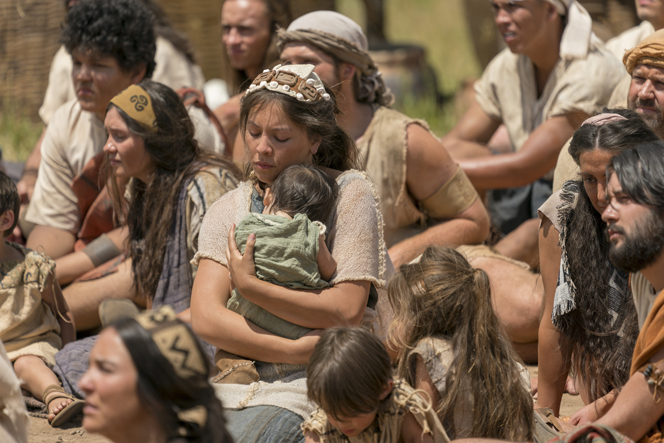 A Nephite woman listening to Jacob teach