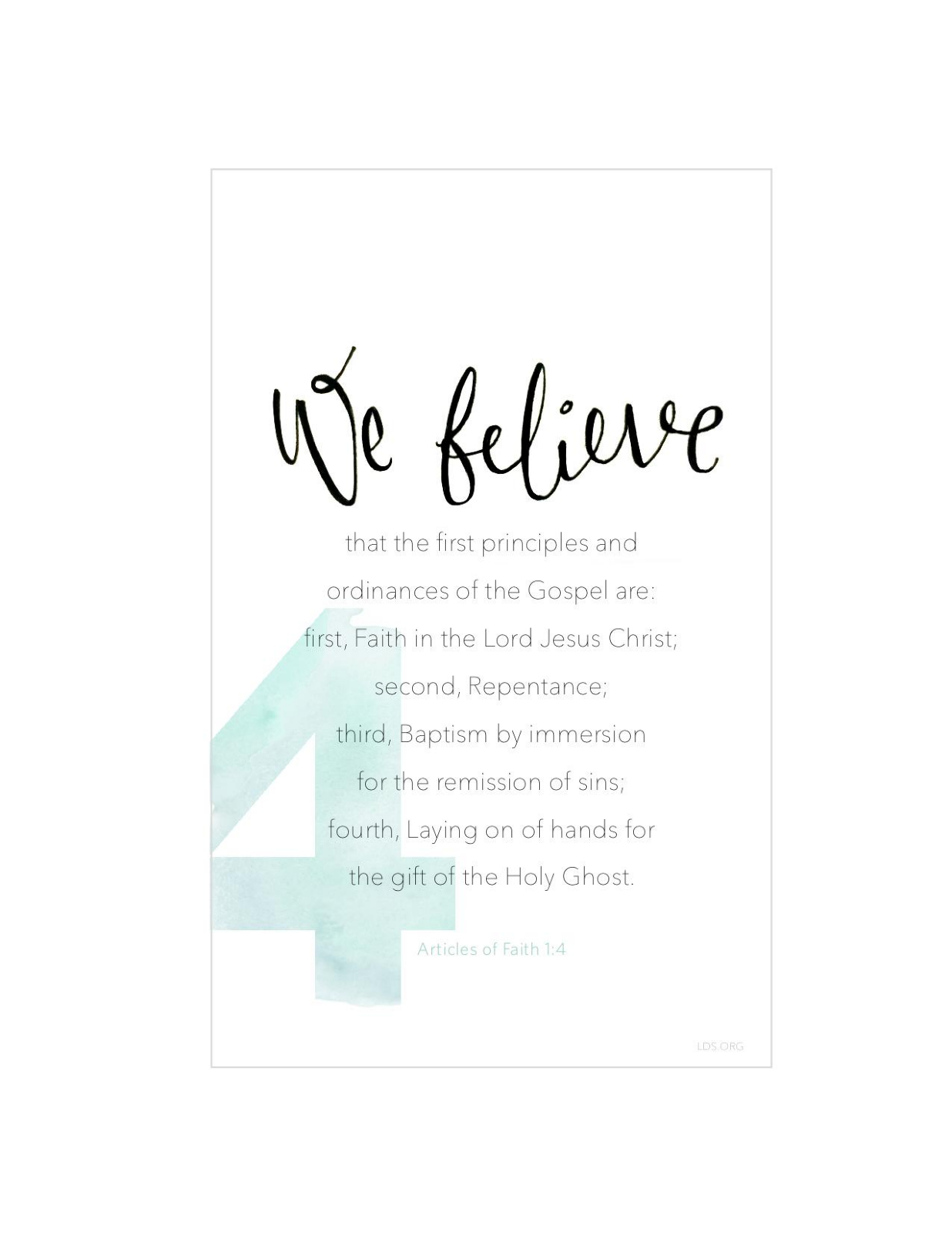 Resources to Help Learn the 13 LDS Articles of Faith fourth article of faith