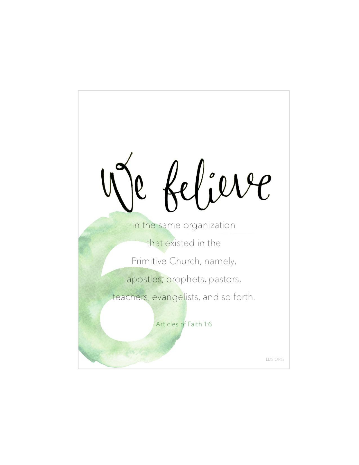 The articles of faith article of faith 6