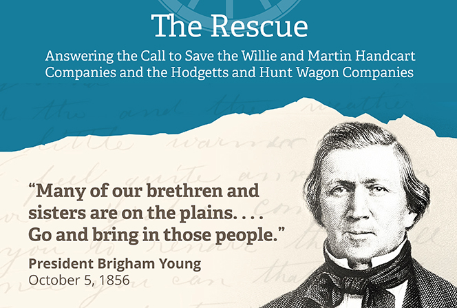 An infographic detailing the kinds of items donated and how they were delivered in the rescue of the Willie and Martin handcart companies.