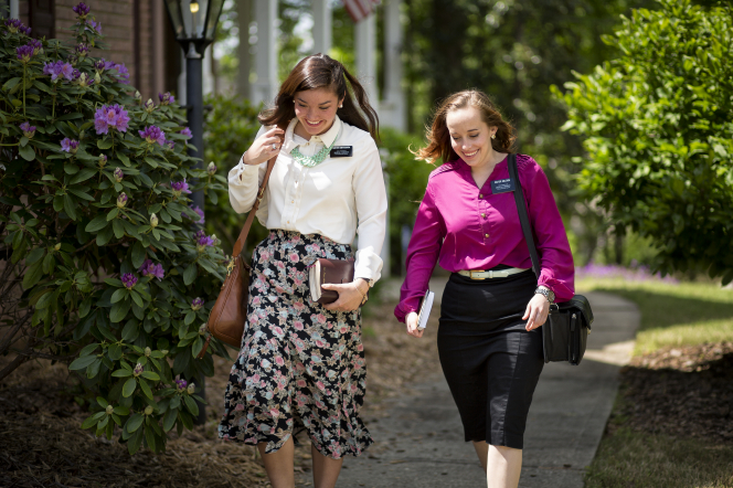 Sister Missionaries Walking In Georgia