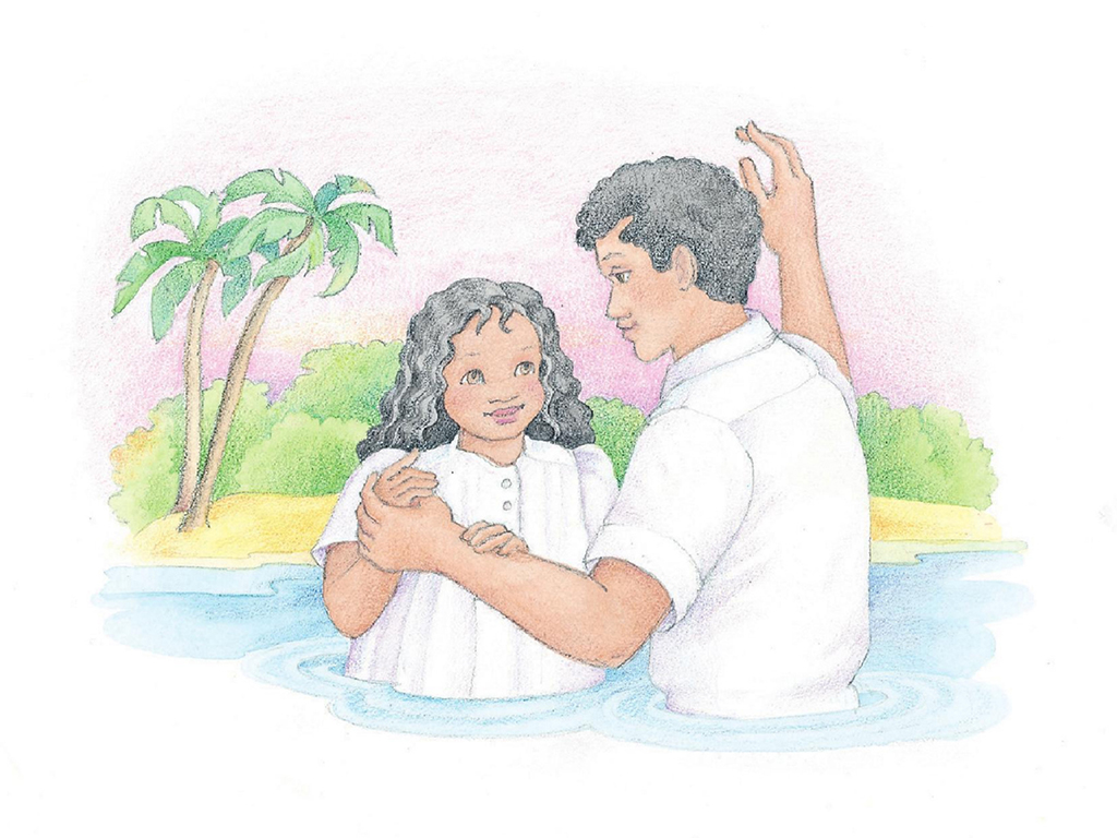 girl being baptized lds christmas song book