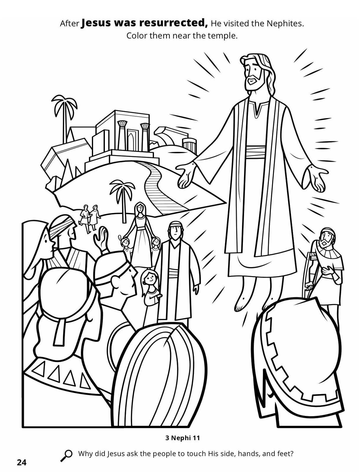 874 Cartoon Jesus Appears To Disciples After Resurrection Coloring Page 