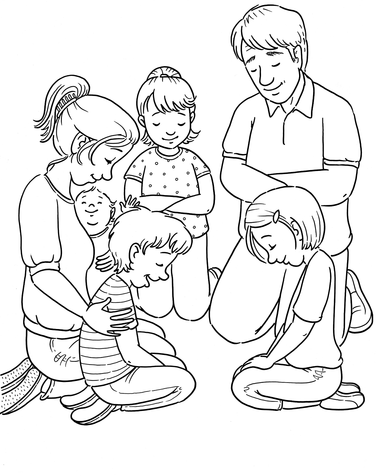 Kid Praying Coloring Pages 7