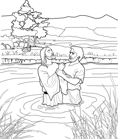 Download John Baptizing Jesus Coloring Page