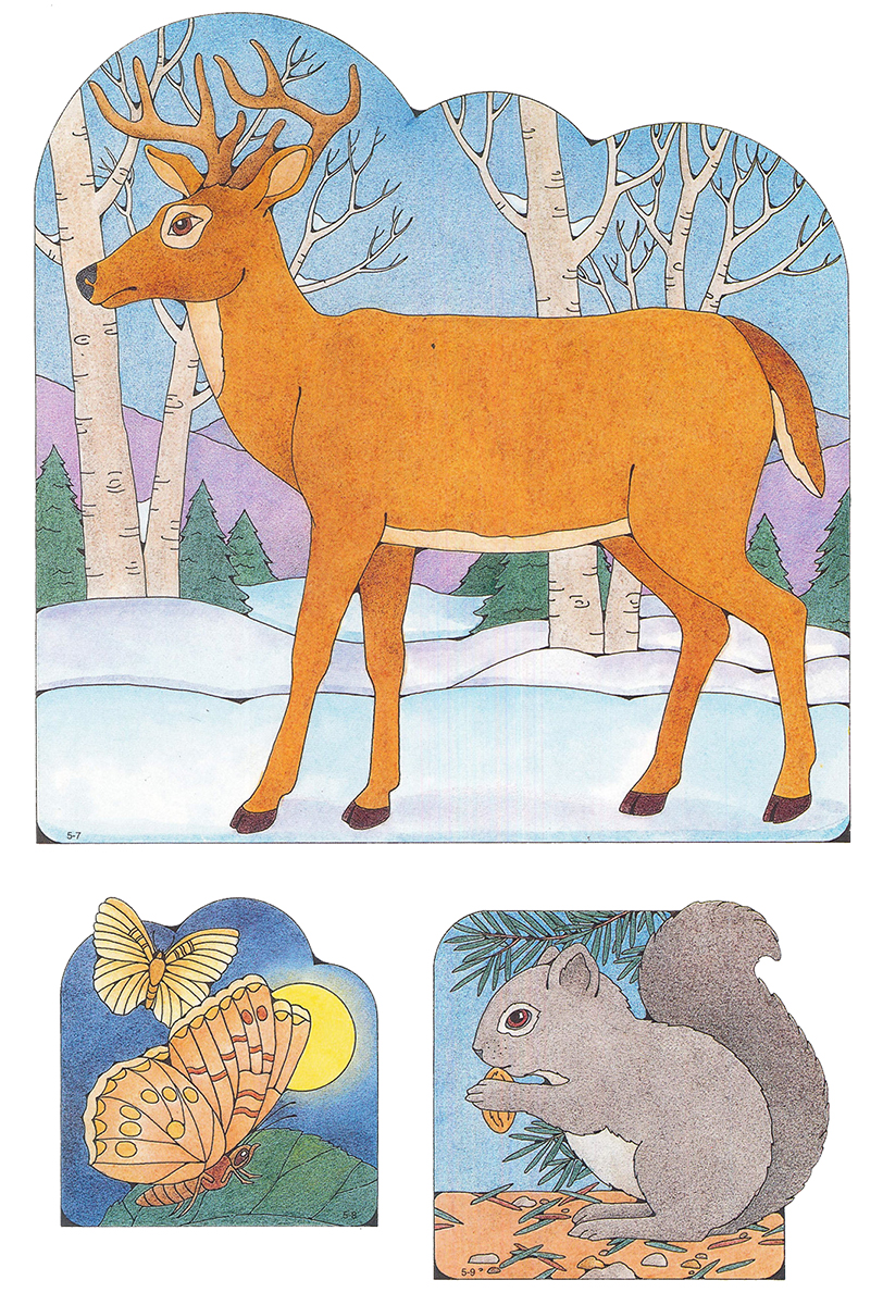 primary visual aids cutouts 5 7 deer 5 8 moths 5 9 squirrel
