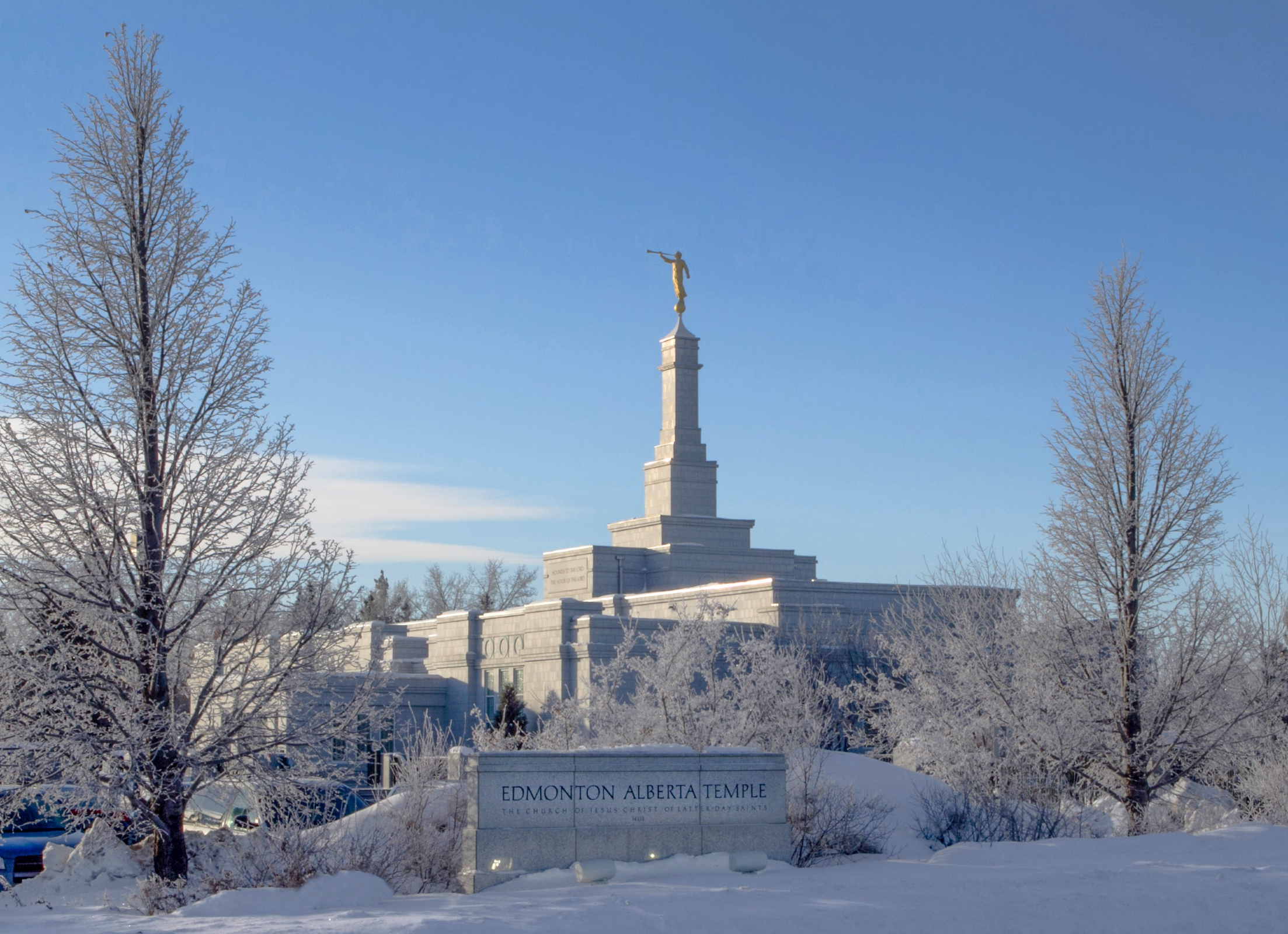 The Edmonton Alberta Temple in the Winter