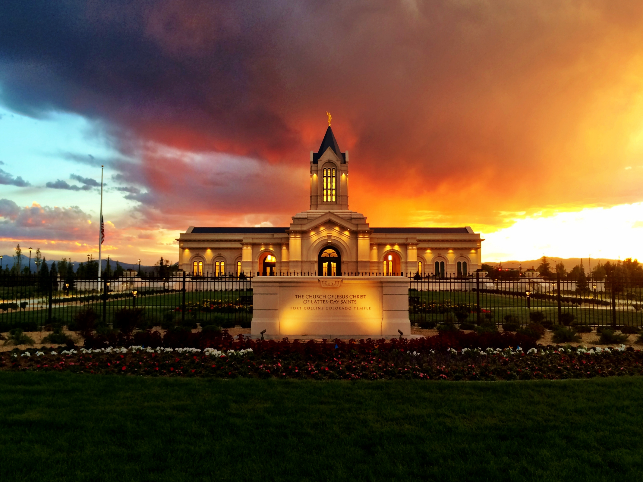 Fort Collins Temple At Sunset
