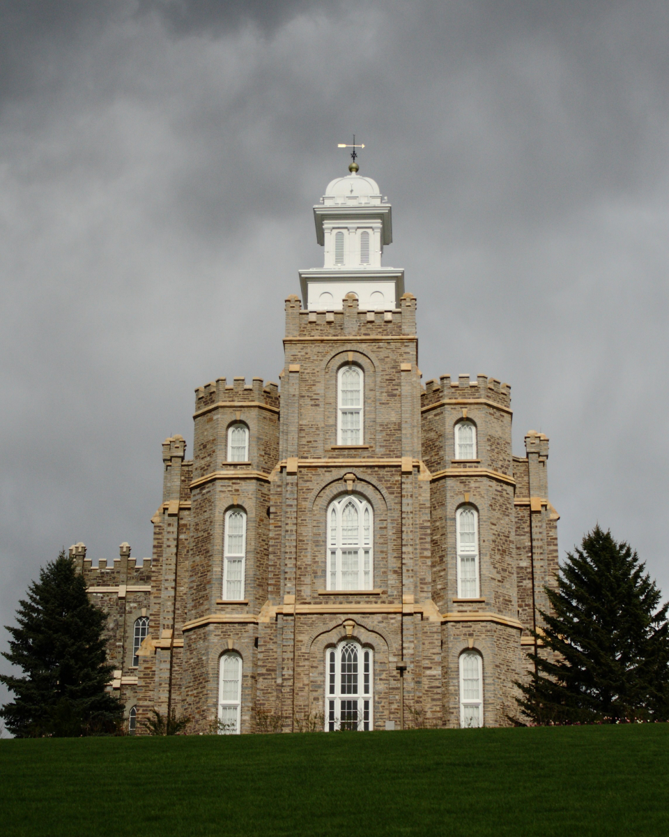 Logan Utah Temple in a Storm