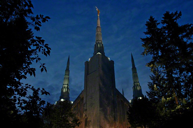 Portland Oregon Temple Spires In The Evening