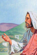 Miniatuur Verhalen uit het Nieuwe Testament Jezus onderricht.